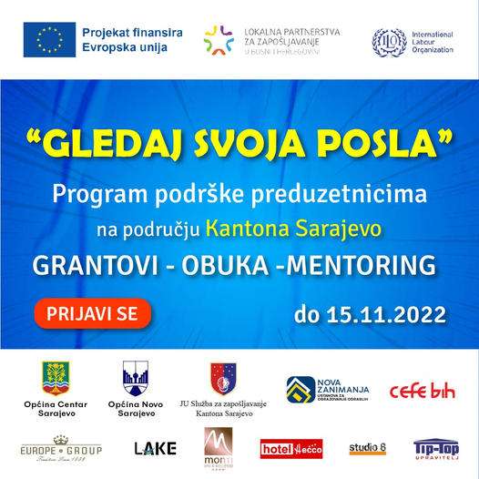 Javni poziv za učešće u Programu podrške poduzetništvu na području Kantona Sarajevo
