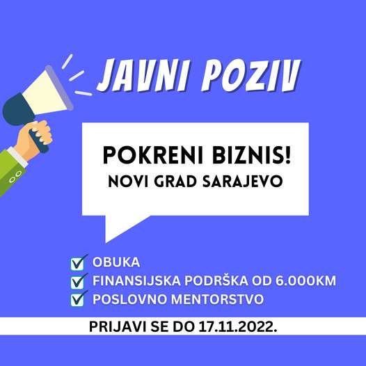 Lokalno partnerstvo za zapošljavanje Novi Grad Sarajevo objavilo novi Javni poziv